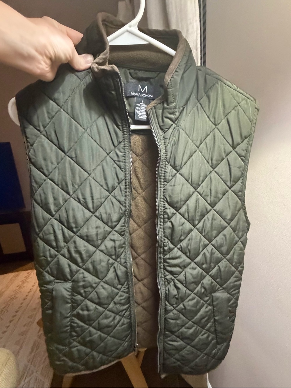 Magaschoni Quilted Olive Green Men's Vest